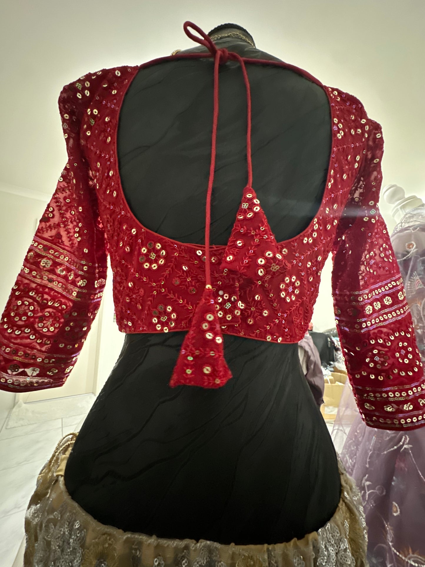 Red Hand-Embroidered Blouse (Choli) – Festive Wear
