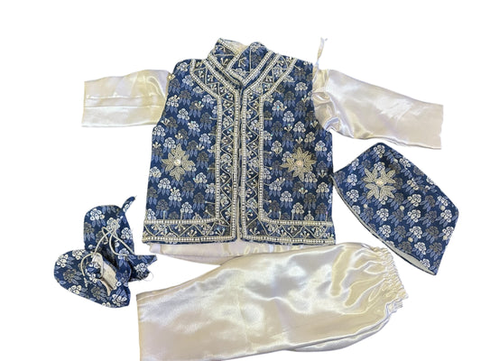 Blue Dhaka Boy Pasni Set