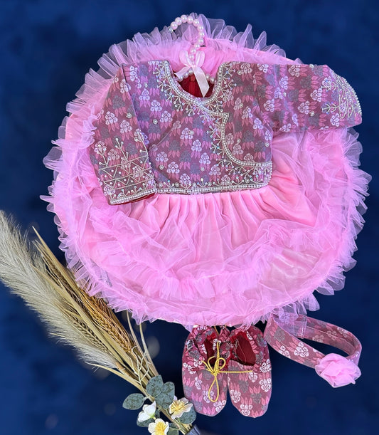 Girl Pink Pasni Dress Set