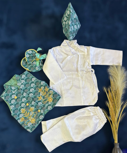 Baby Boy Green Pasni Set