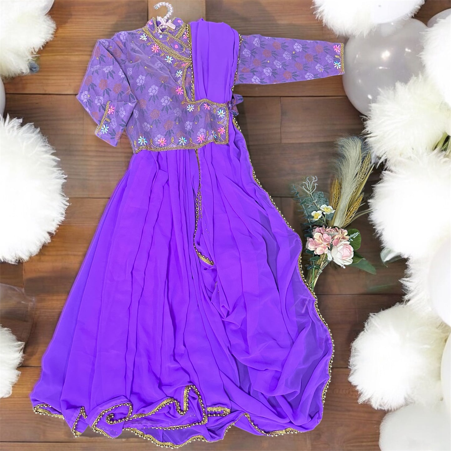 Dhaka Blouse and Saree Set