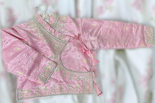Elegant Baby Pink Chaubandi Cholo Blouse