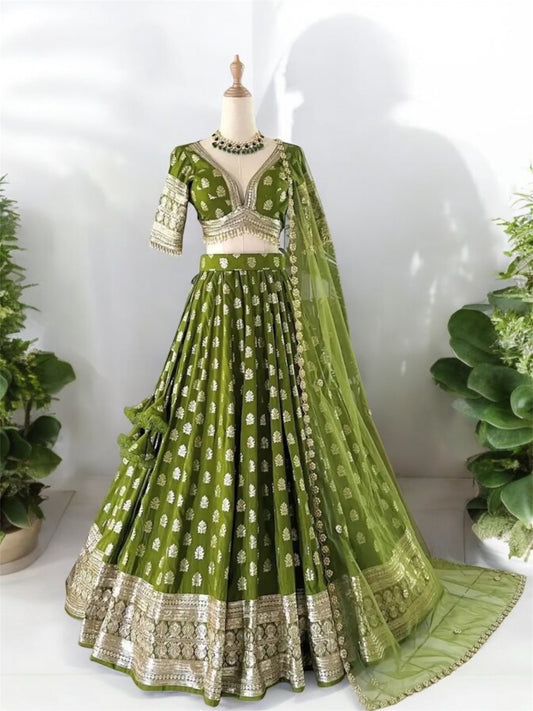 Heavy Faux Georgette Lehenga Set