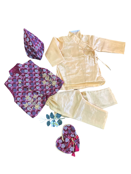 Baby Boy Dhaka Pasni Set – Traditional Outfit for Special Occasions